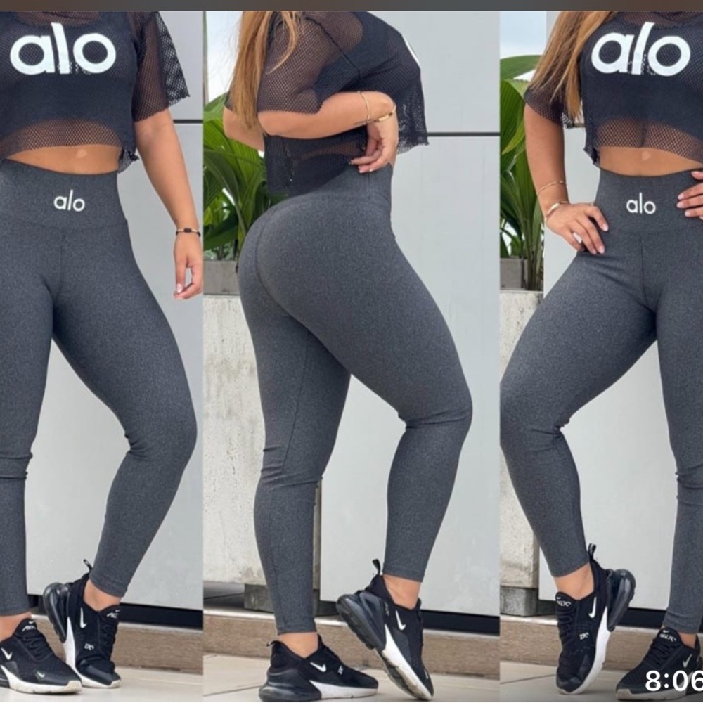 Alo Gray High-Waisted Leggings